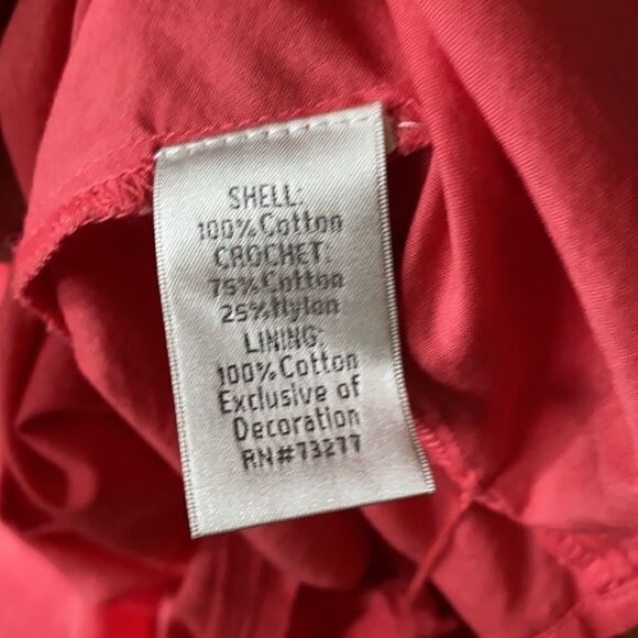 Coral Eyelet Crochet Cotton Dress Size 8 - Picture 4 of 6